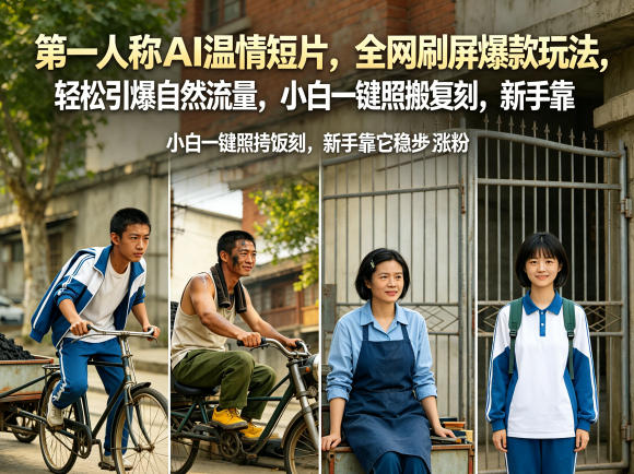 第一人称AI温情短片，全网刷屏爆款玩法，轻松引爆自然流量，小白一键照搬复刻，新手靠它稳步涨粉-靠谱项目库