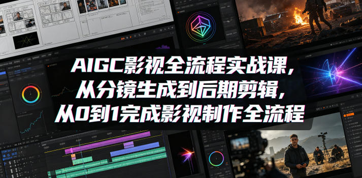 AIGC影视全流程实战课，从分镜生成到后期剪辑，从0到1完成影视制作全流程-靠谱项目库