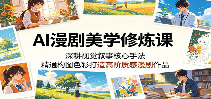 AI漫剧美学修炼课：深耕视觉叙事核心手法，精通构图色彩打造高阶质感漫剧作品-靠谱项目库