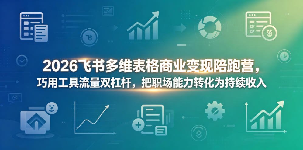 2026飞书多维表格商业变现陪跑营，巧用工具流量双杠杆，把职场能力转化为持续收入-靠谱项目库