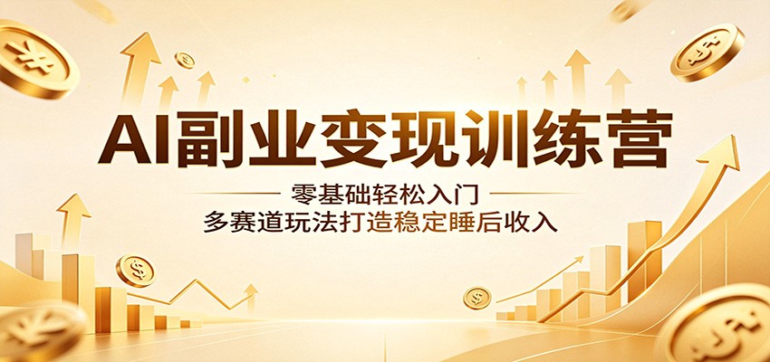 AI副业变现训练营：零基础轻松入门，多赛道玩法打造稳定睡后收入-靠谱项目库