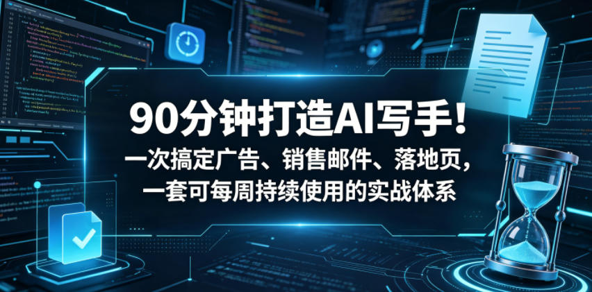 90分钟打造AI写手！一次搞定广告、销售邮件、落地页，一套可每周持续使用的实战体系【原创双语字幕】-靠谱项目库