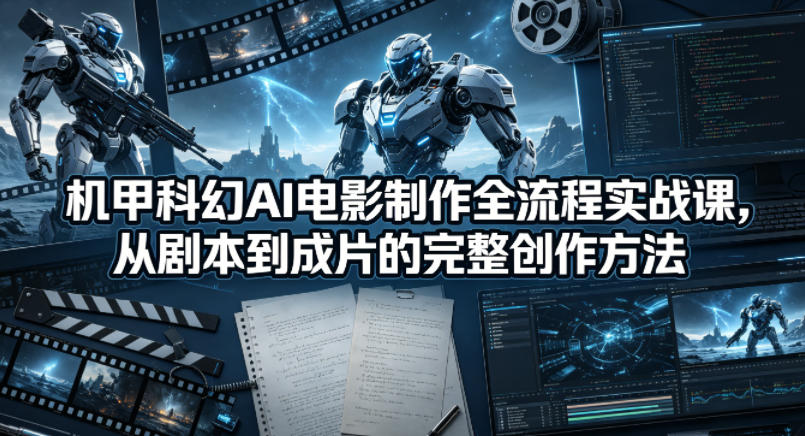 机甲科幻AI电影制作全流程实战课，从剧本到成片的完整创作方法-靠谱项目库