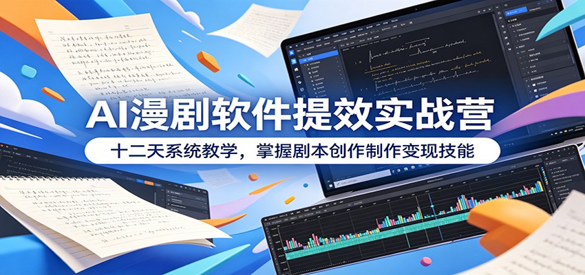AI漫剧软件提效实战营:十二天系统教学,掌握剧本创作制作变现技能-靠谱项目库