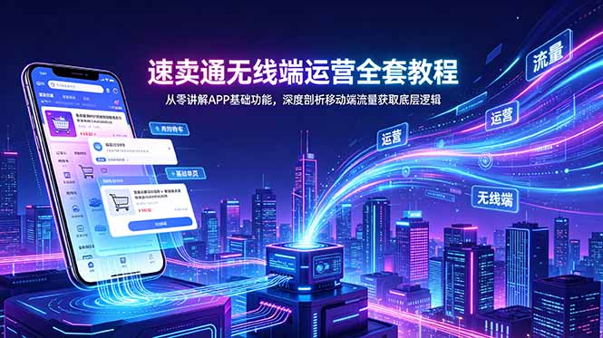 （18904期）速卖通无线端运营全套教程，从零讲解APP基础功能，深度剖析移动端流量获取底层逻辑-靠谱项目库