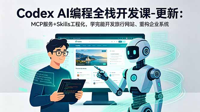 (18858期)Codex AI编程全栈开发课-更新:MCP服务+Skills工程化,学完能开发旅行网站、重构企业系统-靠谱项目库