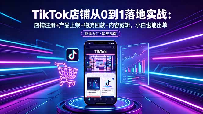 (18862期)TikTok店铺从0到1落地实战:店铺注册+产品上架+物流回款+内容剪辑,小白也能出单-靠谱项目库