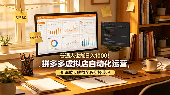 （19022期）普通人也能日入 1000！拼多多虚拟店自动化运营，矩阵放大收益全程实操流程-靠谱项目库