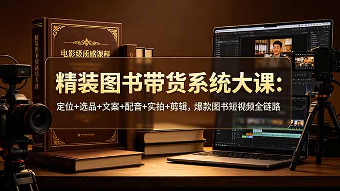 (19007期)精装图书带货系统大课:定位+选品+文案+配音+实拍+剪辑,爆款图书短视频全链路-靠谱项目库