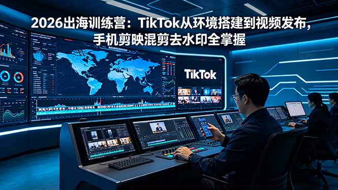 （18875期）2026出海训练营：TikTok从环境搭建到视频发布，手机剪映混剪去水印全掌握-靠谱项目库