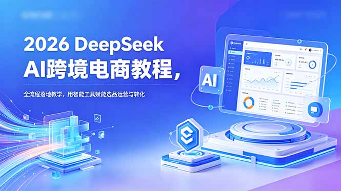 （18783期）2026 DeepSeek AI跨境电商教程，全流程落地教学，用智能工具赋能选品运营与转化-靠谱项目库