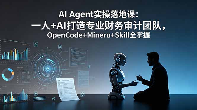 (19037期)AI Agent实操落地课:一人+AI打造专业财务审计团队,OpenCode+Mineru+Skill全掌握-靠谱项目库