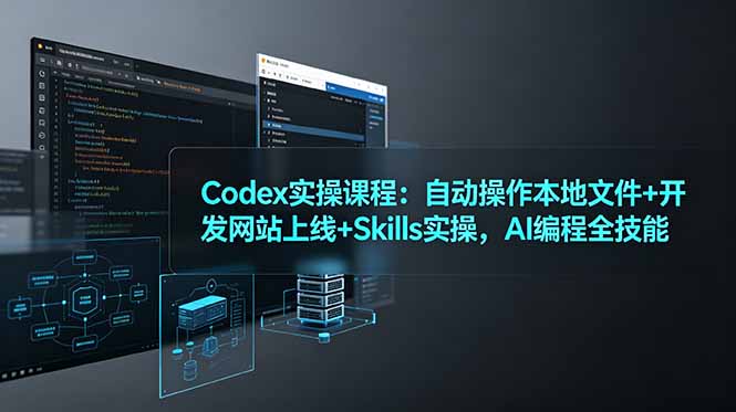 （19009期）Codex实操课程：自动操作本地文件+开发网站上线+Skills实操，AI编程全技能-靠谱项目库