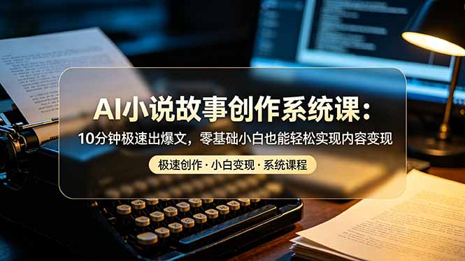 （19053期）AI小说故事创作系统课：10分钟极速出爆文，零基础小白也能轻松实现内容变现-靠谱项目库