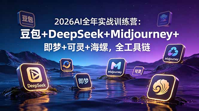 (19038期)2026AI全年实战训练营:豆包+DeepSeek+Midjourney+即梦+可灵+海螺,全工具链-靠谱项目库
