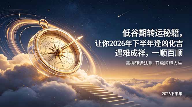 (19024期)付费文章:低谷期转运秘籍,让你2026年下半年逢凶化吉,遇难成祥,一顺百顺。-靠谱项目库