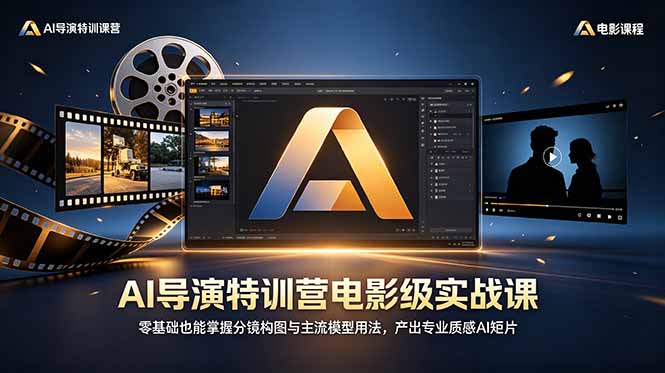 (18801期)AI导演特训营电影级实战课,零基础也能掌握分镜构图与主流模型用法,产出专业质感AI短片-靠谱项目库
