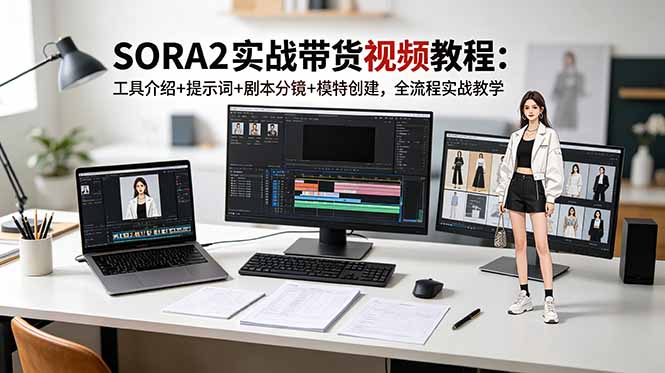 （18718期）SORA2实战带货视频教程：工具介绍+提示词+剧本分镜+模特创建，全流程实战教学-靠谱项目库