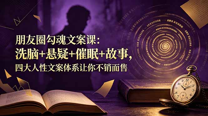 （19054期）朋友圈勾魂文案课：洗脑+悬疑+催眠+故事，四大人性文案体系让你不销而售-靠谱项目库