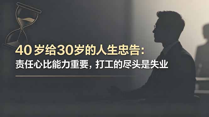 (18769期)付费文章:40岁给30岁的人生忠告:责任心比能力重要,打工的尽头是失业-靠谱项目库