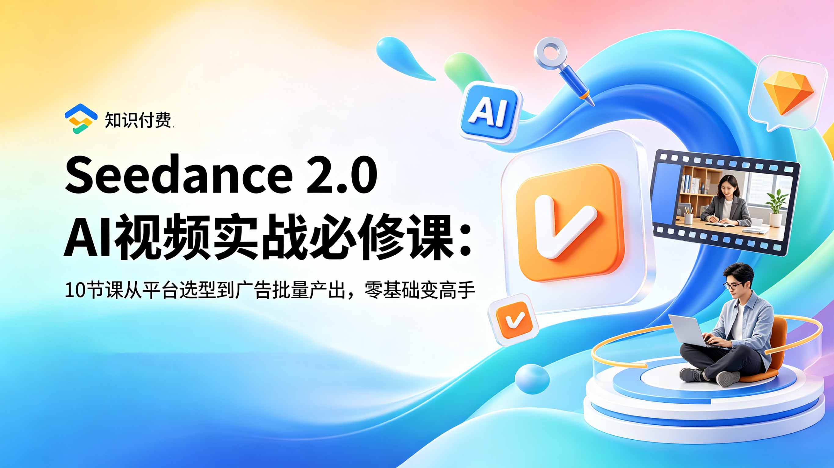 （18998期）Seedance 2.0 AI视频实战必修课：10节课从平台选型到广告批量产出，零基础变高手-靠谱项目库