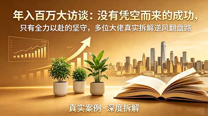 (18891期)年入百万大访谈-更新:没有凭空而来的成功,只有全力以赴的坚守,多位大佬真实拆解逆风翻盘路-靠谱项目库