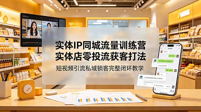 （18999期）实体IP同城流量训练营：实体店零投流获客打法，短视频引流私域锁客完整闭环教学-靠谱项目库