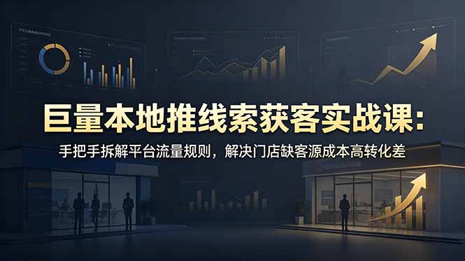 （19061期）巨量本地推线索获客实战课：手把手拆解平台流量规则，解决门店缺客源成本高转化差-靠谱项目库