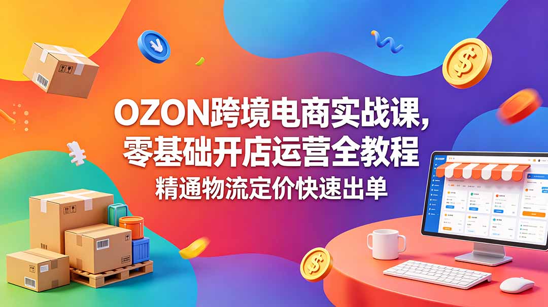 （18746期）OZON 跨境电商实战课，零基础开店运营全教程，精通物流定价快速出单-靠谱项目库