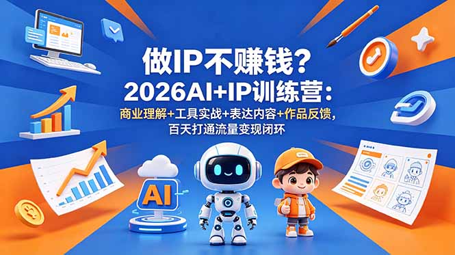 (18839期)做IP不赚钱?2026AI+IP训练营:商业理解+工具实战+表达内容+作品反馈,百天打通流量变现闭环-靠谱项目库