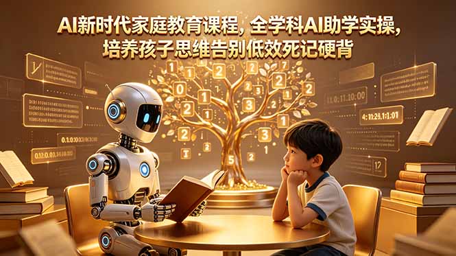 （18745期）AI新时代家庭教育课程，全学科AI助学实操，培养孩子思维告别低效死记硬背-靠谱项目库