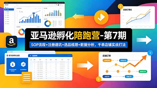（18752期）亚马逊孵化陪跑营-第7期：SOP流程+注册避坑+选品梳理+数据分析，千单店铺实战打法-靠谱项目库