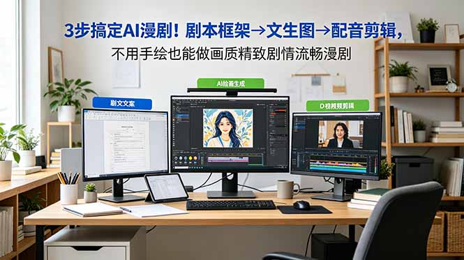 (18866期)3步搞定AI漫剧!剧本框架→文生图→配音剪辑,不用手绘也能做画质精致剧情流畅漫剧-靠谱项目库