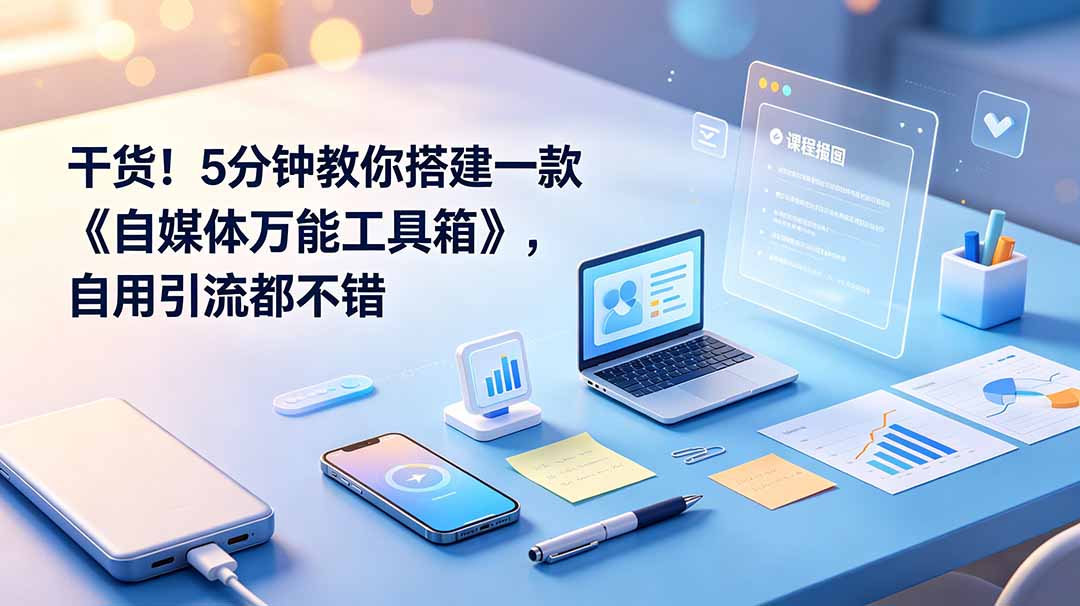 （19064期）干货！5分钟教你搭建一款《自媒体万能工具箱》，自用引流都不错-靠谱项目库
