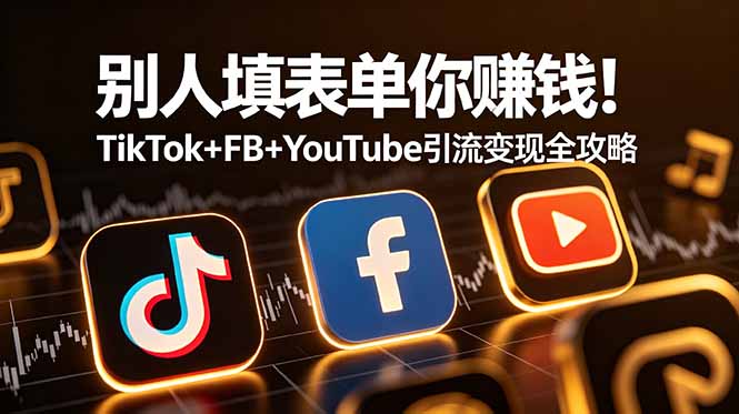 （19018期）别人填表单你赚钱！TikTok+FB+YouTube 引流变现全攻略【原创双语字幕】-靠谱项目库