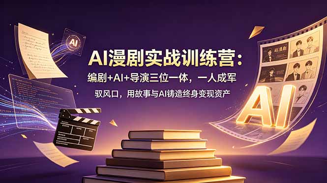 （19032期）AI漫剧实战训练营：编剧+AI+导演三位一体，一人成军 驭风口，用故事与AI铸造终身变现资产-靠谱项目库