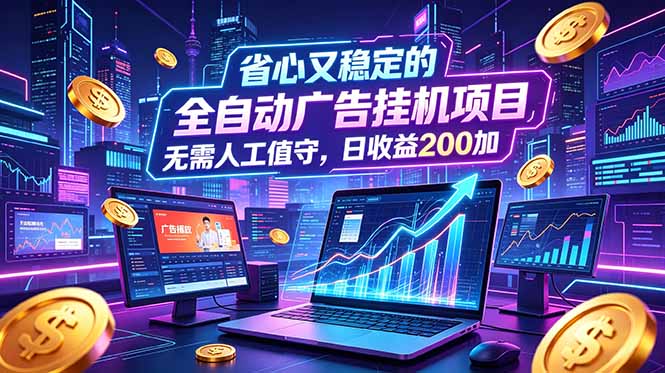 (18899期)全自动广告挂机项目,全程无需人工值守。稳定创收每日收益200+-靠谱项目库