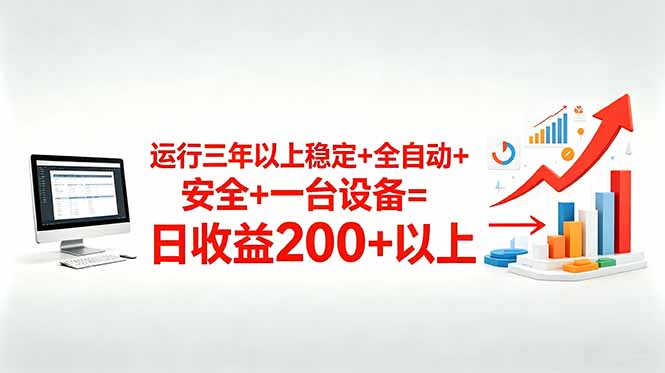 （18773期）三年以上稳定+全自动+安全+一台设备=日收益200+-靠谱项目库