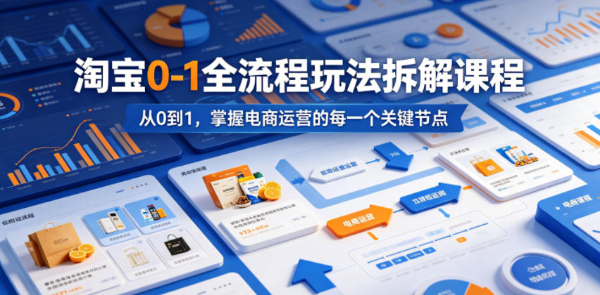 淘宝0-1全流程玩法拆解课程，从0到1，掌握电商运营的每一个关键节点-靠谱项目库