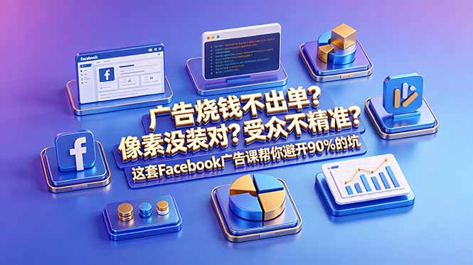 （18850期）广告烧钱不出单？像素没装对？受众不精准？这套Facebook广告课帮你避开90%的坑-原创双语字幕-靠谱项目库