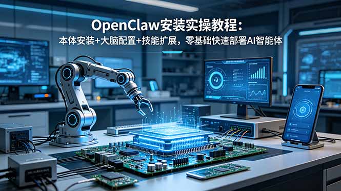 （18982期）OpenClaw安装实操教程：本体安装+大脑配置+技能扩展，零基础快速部署AI智能体-靠谱项目库