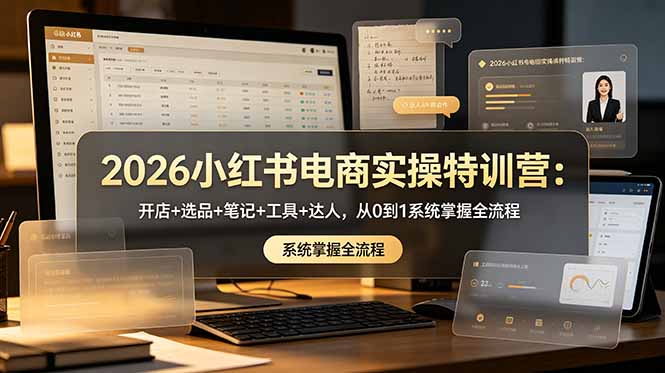 （18978期）2026小红书电商实操特训营：开店+选品+笔记+工具+达人，从0到1系统掌握全流程-靠谱项目库