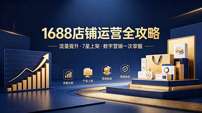 （18976期）1688店铺没流量？产品上架不到7星？数字营销不会投？全套运营技能一次学(更新6月）-靠谱项目库