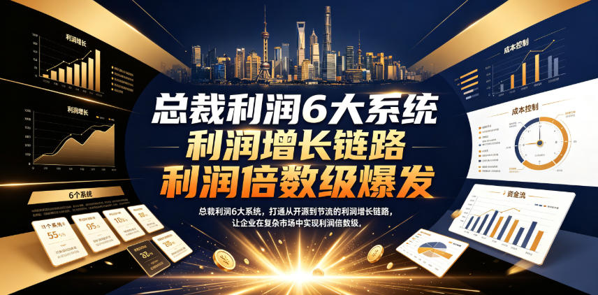 总裁利润6大系统，打通从开源到节流的利润增长链路，让企业在复杂市场中实现利润倍数级爆发-靠谱项目库
