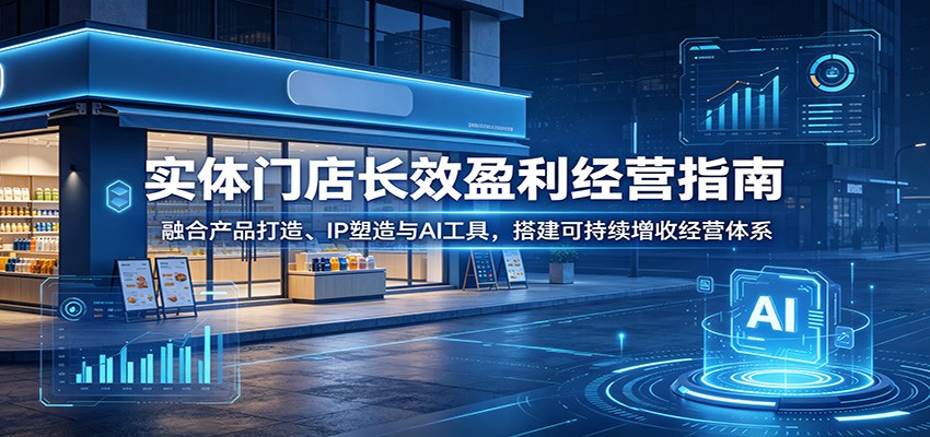 实体门店长效盈利经营指南：融合产品打造、IP塑造与AI工具，搭建可持续增收经营体系-靠谱项目库