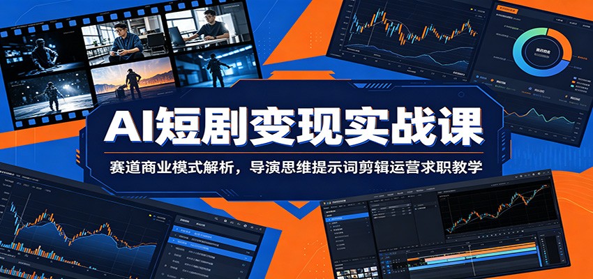 AI短剧变现实战课:赛道商业模式解析,导演思维提示词剪辑运营求职教学-靠谱项目库