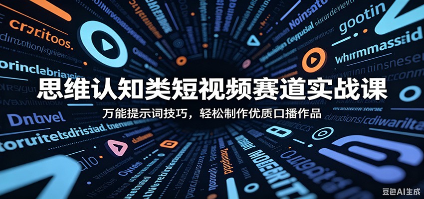 思维认知类短视频赛道实战课：万能提示词技巧，轻松制作优质口播作品-靠谱项目库