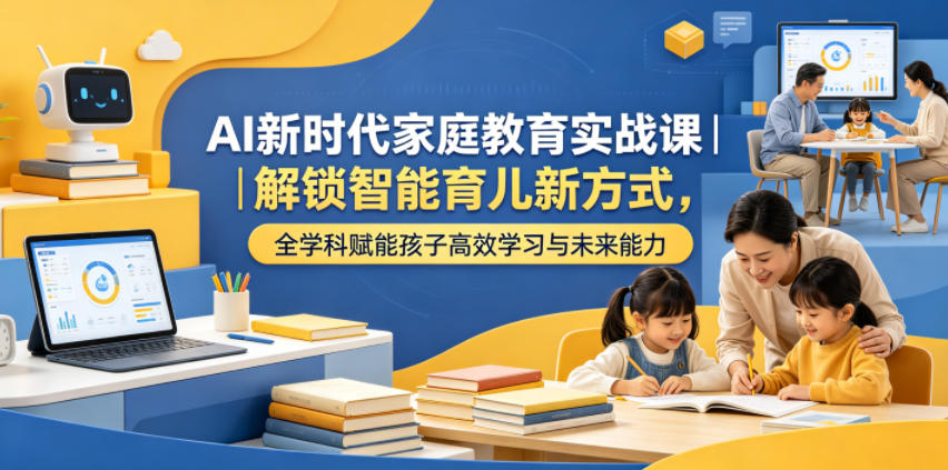 AI新时代家庭教育实战课｜解锁智能育儿新方式，全学科赋能孩子高效学习与未来能力-靠谱项目库
