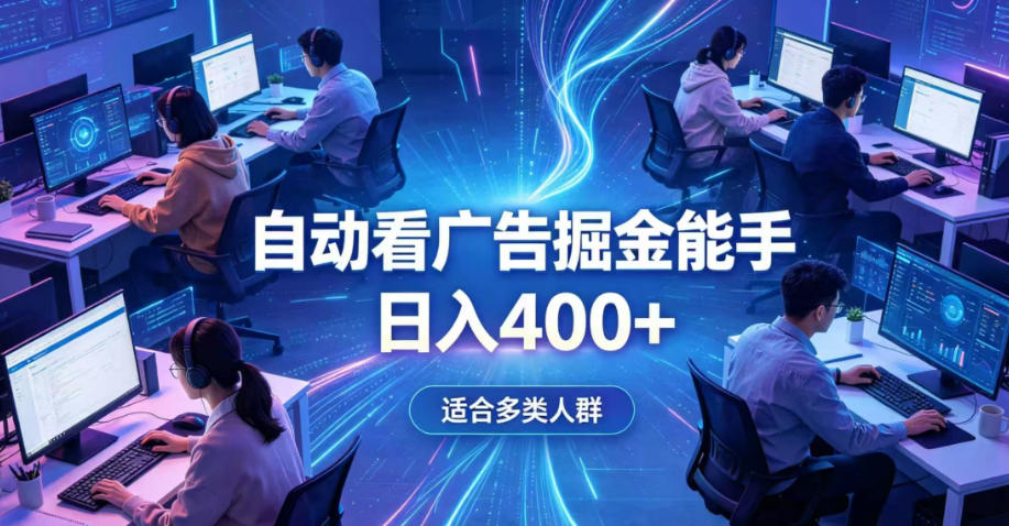 全脚本0基础自动看广告，单日收益400+，别再找高门槛副业，项目简单上手，收益看得见，没有复杂操作，AI全自动，设置一次全天自动跑收益【揭秘】-靠谱项目库