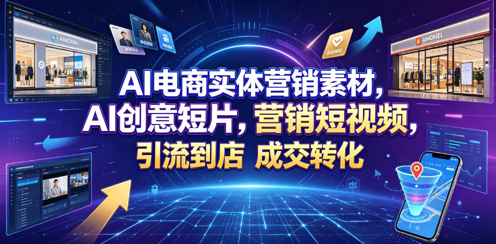 AI电商实体营销素材，AI创意短片，高效打造营销短视频，轻松引流到店，稳定提升门店客流与成交转化-靠谱项目库